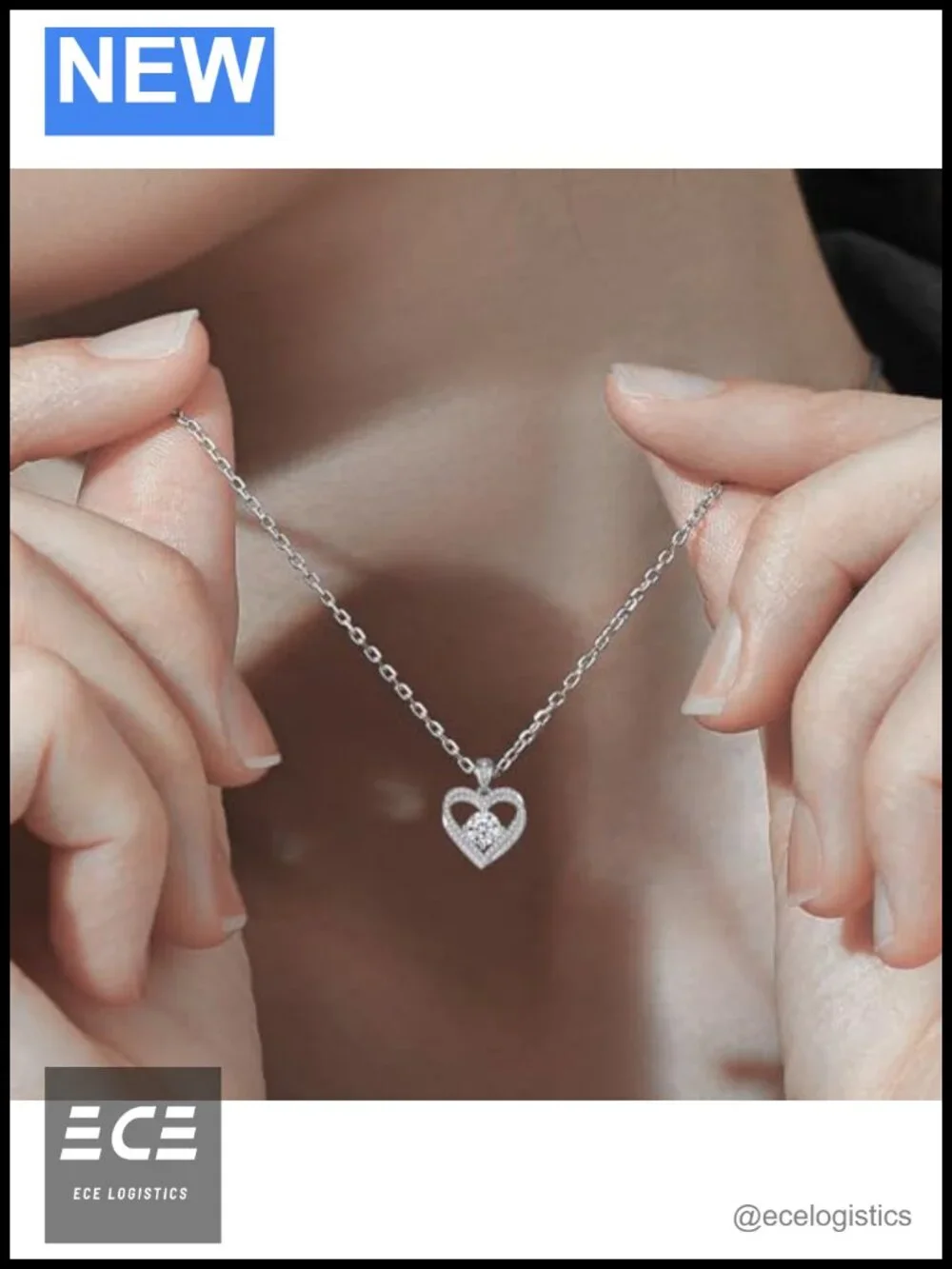 1.2CTTW Moissanite Heart Necklace S925 Sterling Silver VVS1 D Color